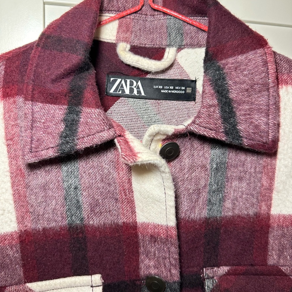 Zara Plaid Overshirt with Pockets
